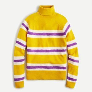 Jcrew Turtleneck sweater in striped boiled wool
